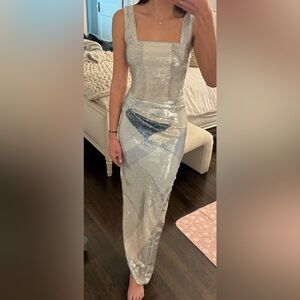 NEVER WORN NWT CULT GAIA blue sequin maxi dress size XS with Adjustable straps